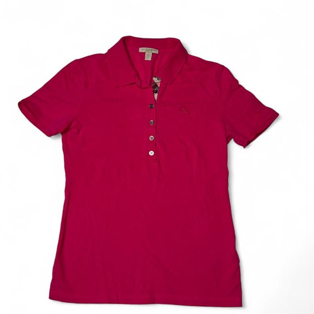 Burberry Brit Magenta Pink Nova Check Polo - Size S